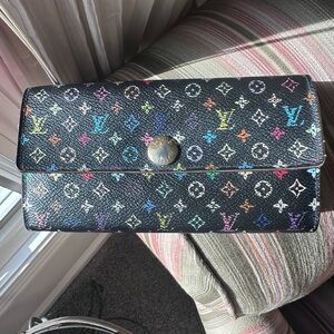 Louis Vuitton x Takashi Murakami Multicolor monogram long wallet clutch